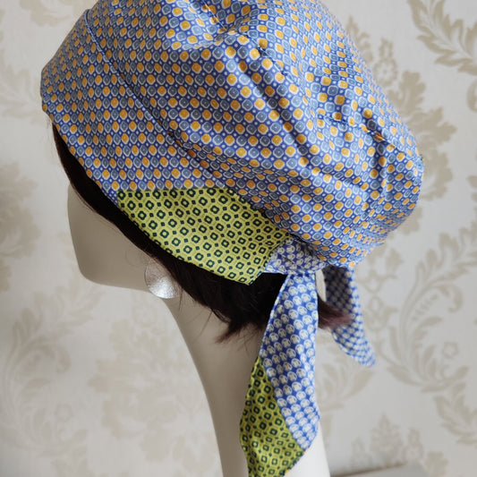sundayhalo Retro Geometric Print Head‑Tie Turban