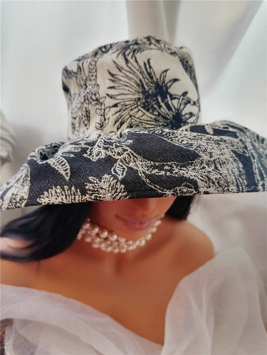 sundayhalo Retro Tropical Bird‑Flower Bucket Hat