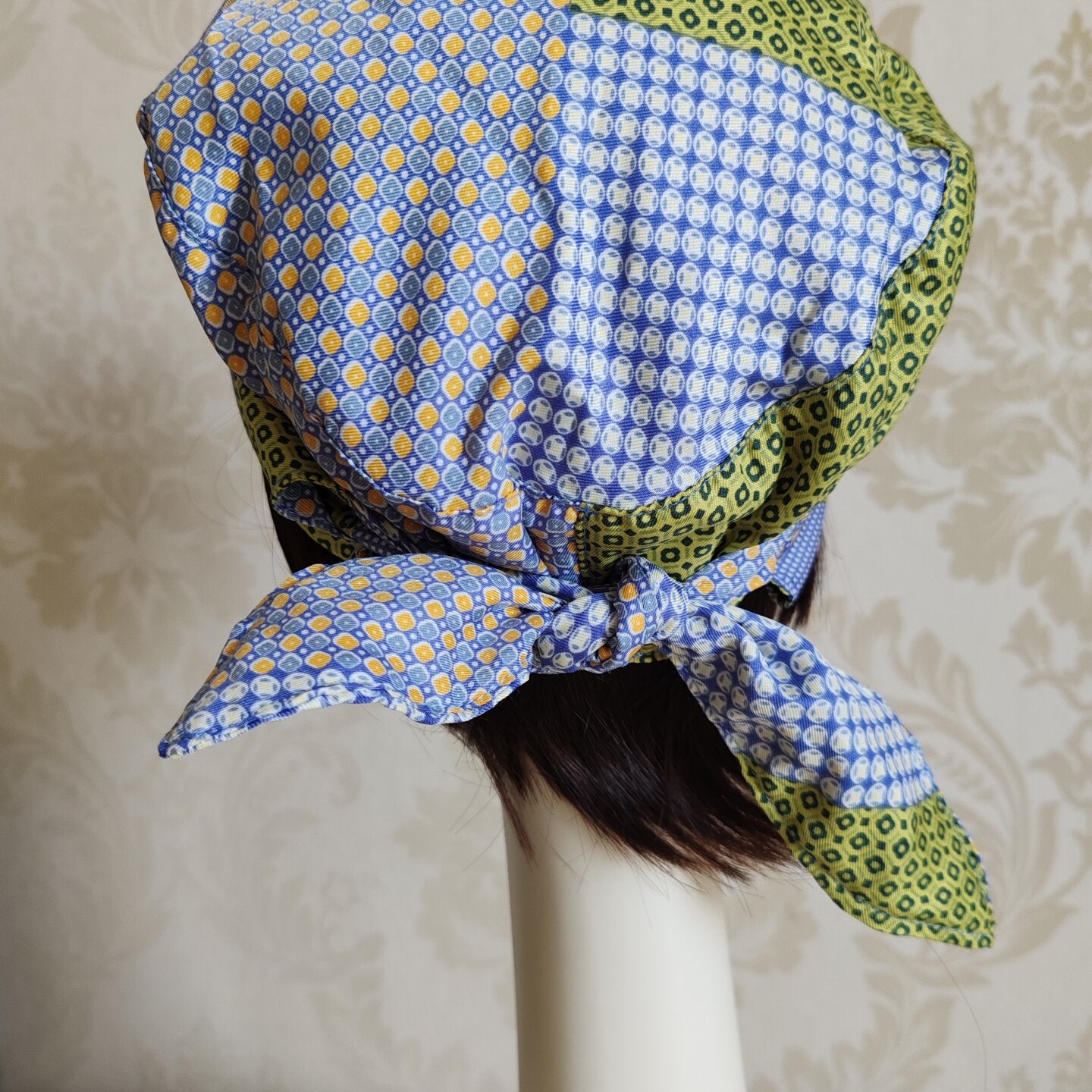 sundayhalo Retro Geometric Print Head‑Tie Turban