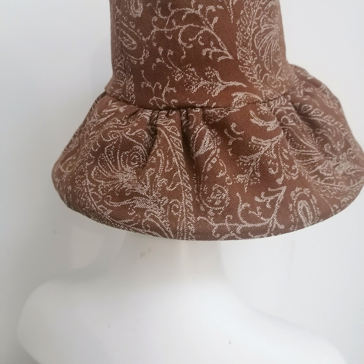 sundayhalo Retro Patterned Large Brim Sun Hat, Women UV‑Protection Bucket Hat for Vacation