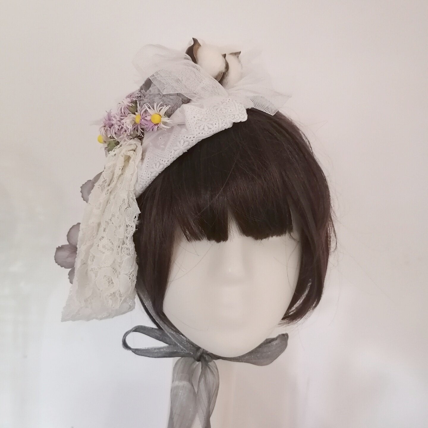 sundayhalo Forest‑Style Handmade Floral Fascinator, Cute Bird Decor Open‑Top Hat With Ribbon Tie