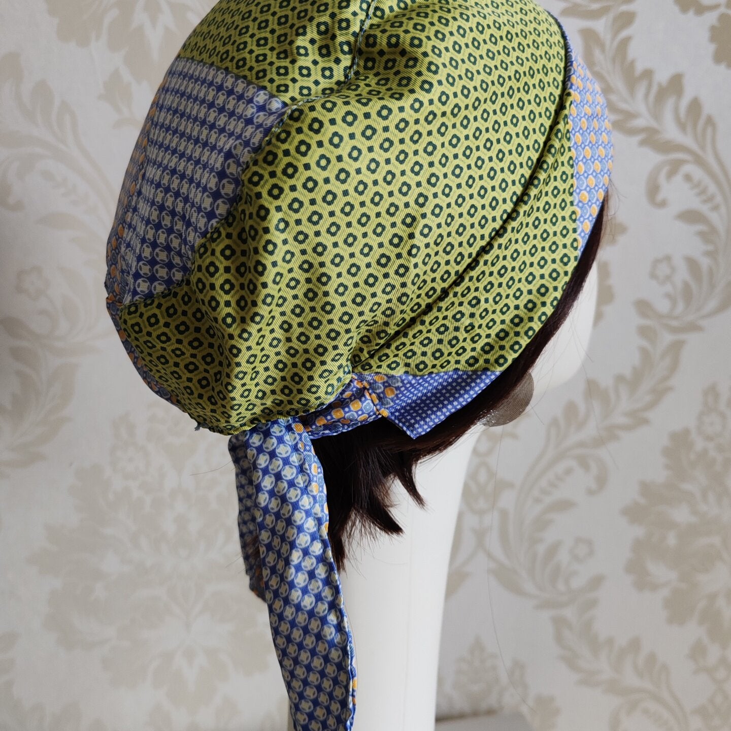 sundayhalo Retro Geometric Print Head‑Tie Turban