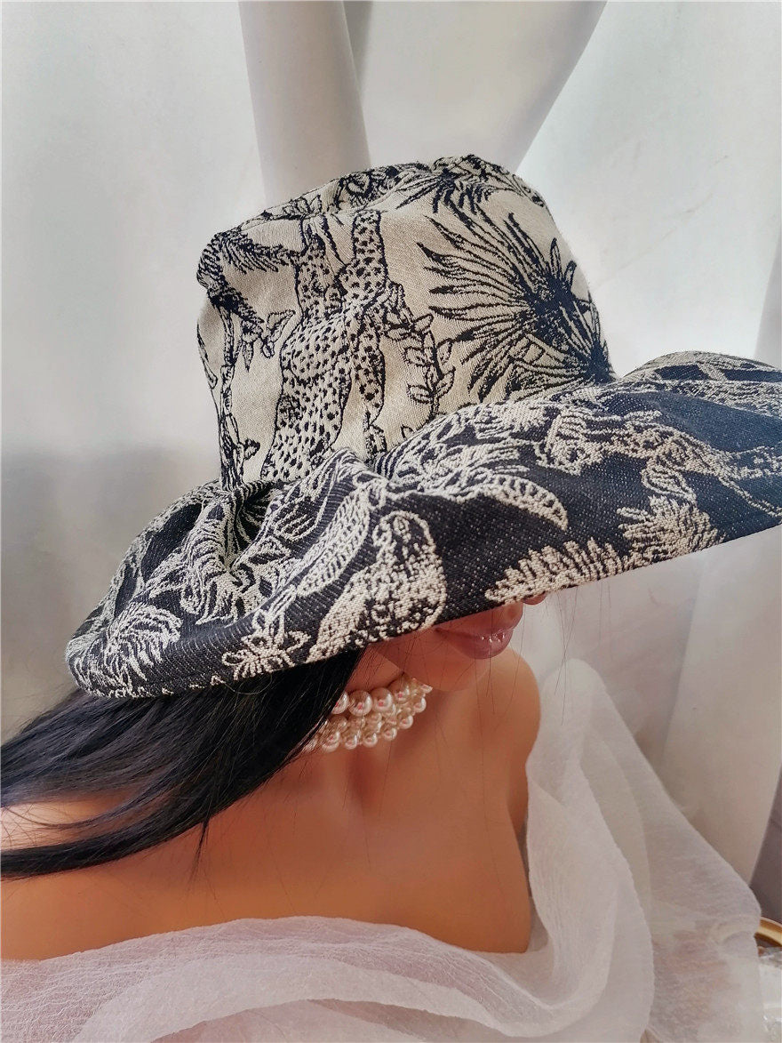 sundayhalo Retro Tropical Bird‑Flower Bucket Hat