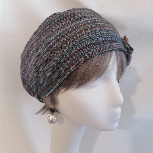 sundayhalo Hand‑Crafted Vintage Striped Turban Hat for Women