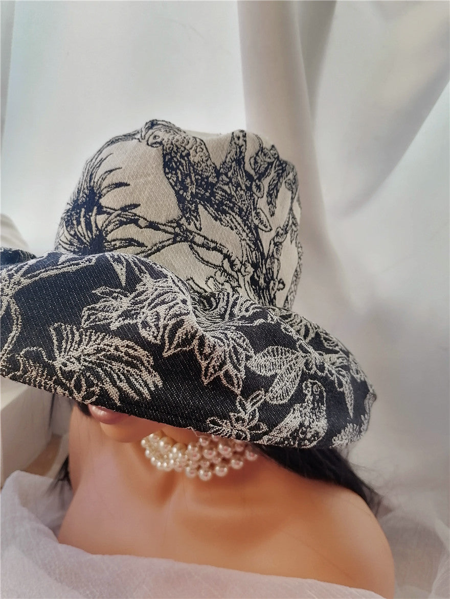 sundayhalo Retro Tropical Bird‑Flower Bucket Hat